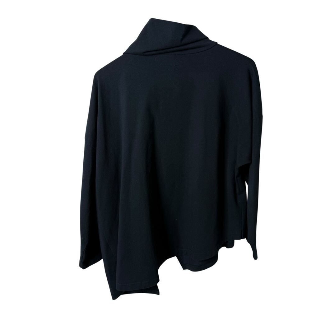 Ivan Grundahl Asymmetric Zip Cowl Neck Pullover Lagenlook Tunic Top Black Small - Picture 8 of 9